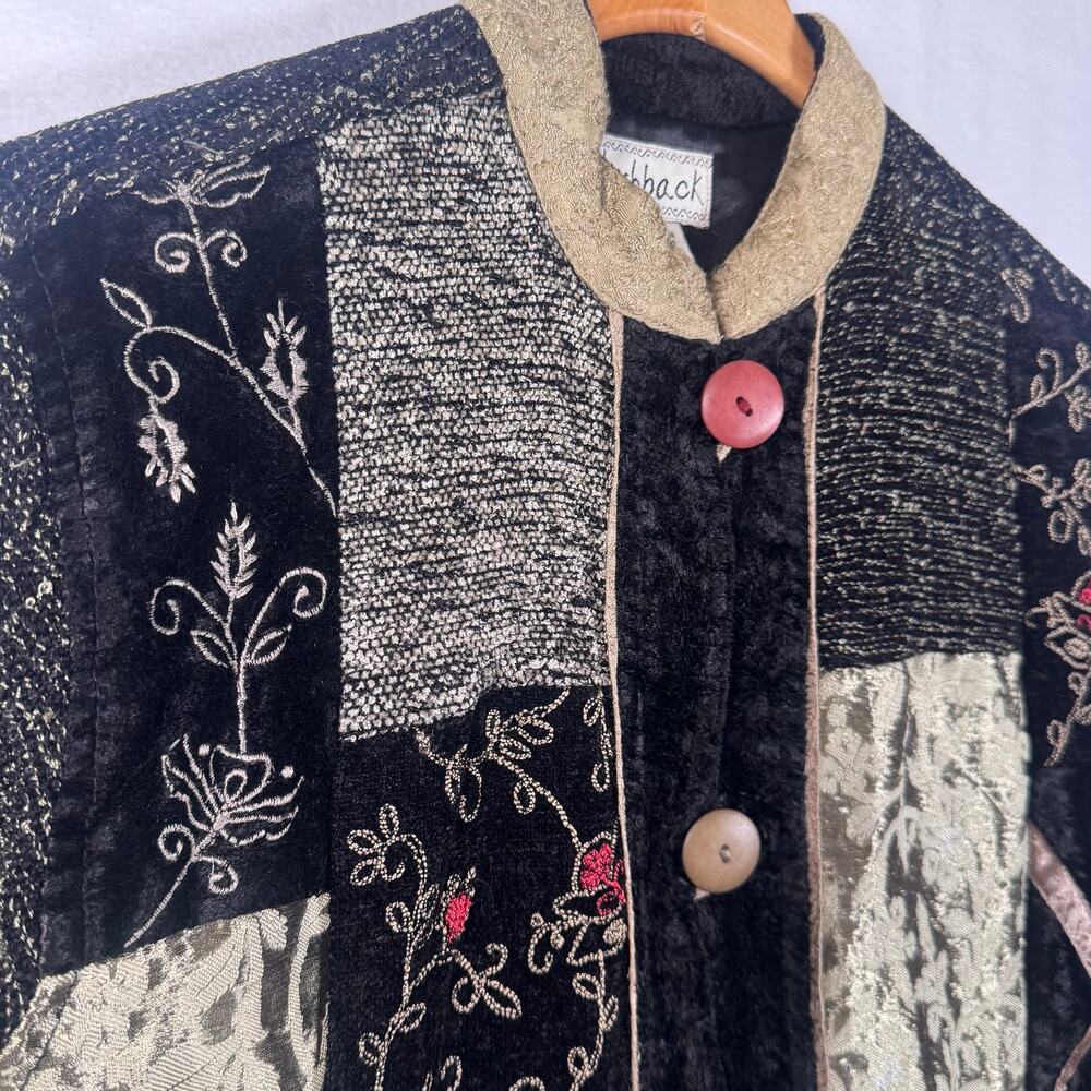 Vintage 90s Flashback Patch Work Button Up Jacket… - image 8